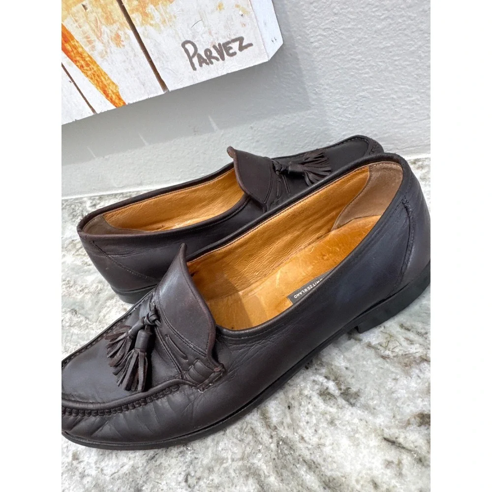 Men's dark brown leather tassel loafers by Bally‎ of Switzerland buttery leather